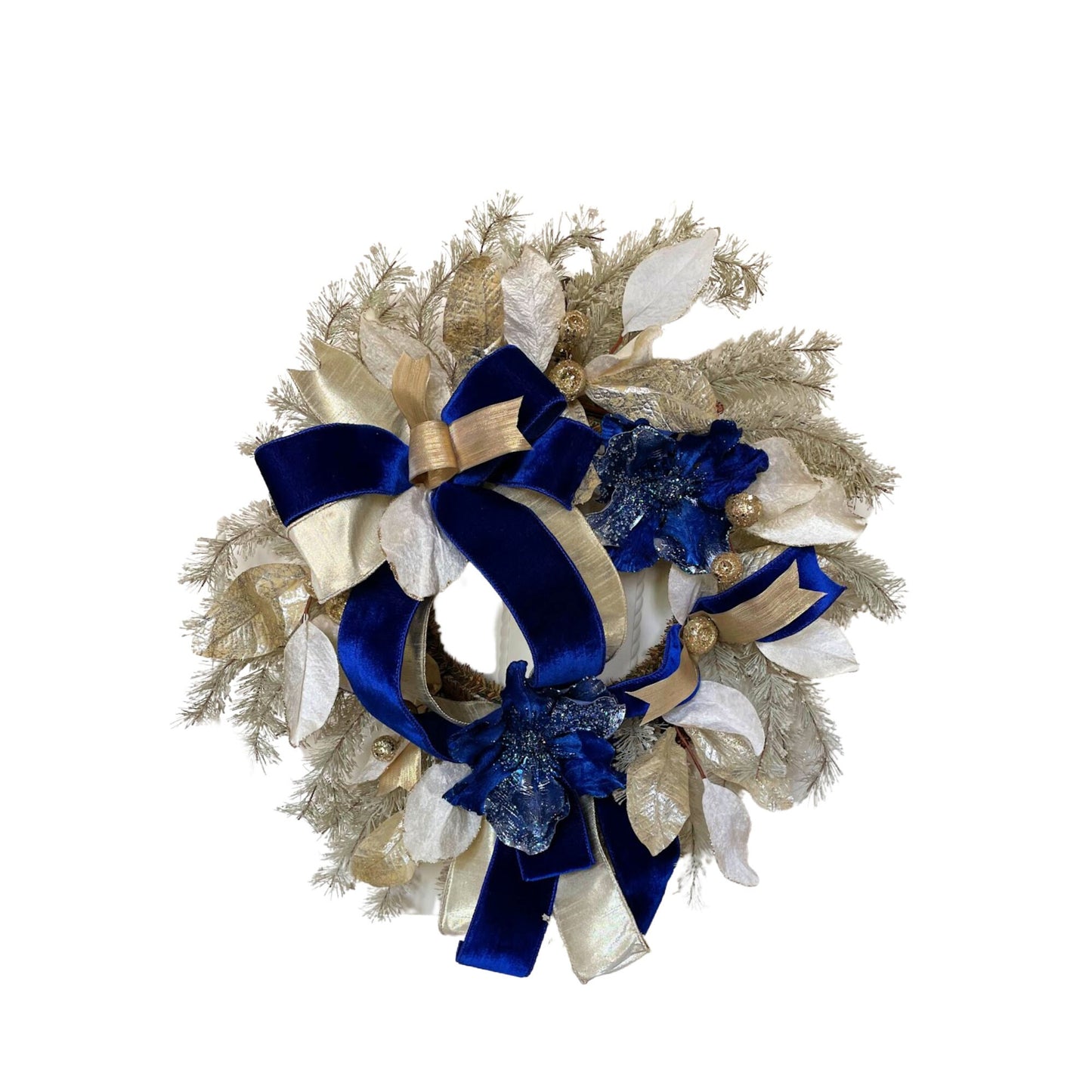 Minimalist Christmas Wreath, glam wreath, traditional front door wreath, champagne wreath, festive blue mantle wreath, modern porch decor