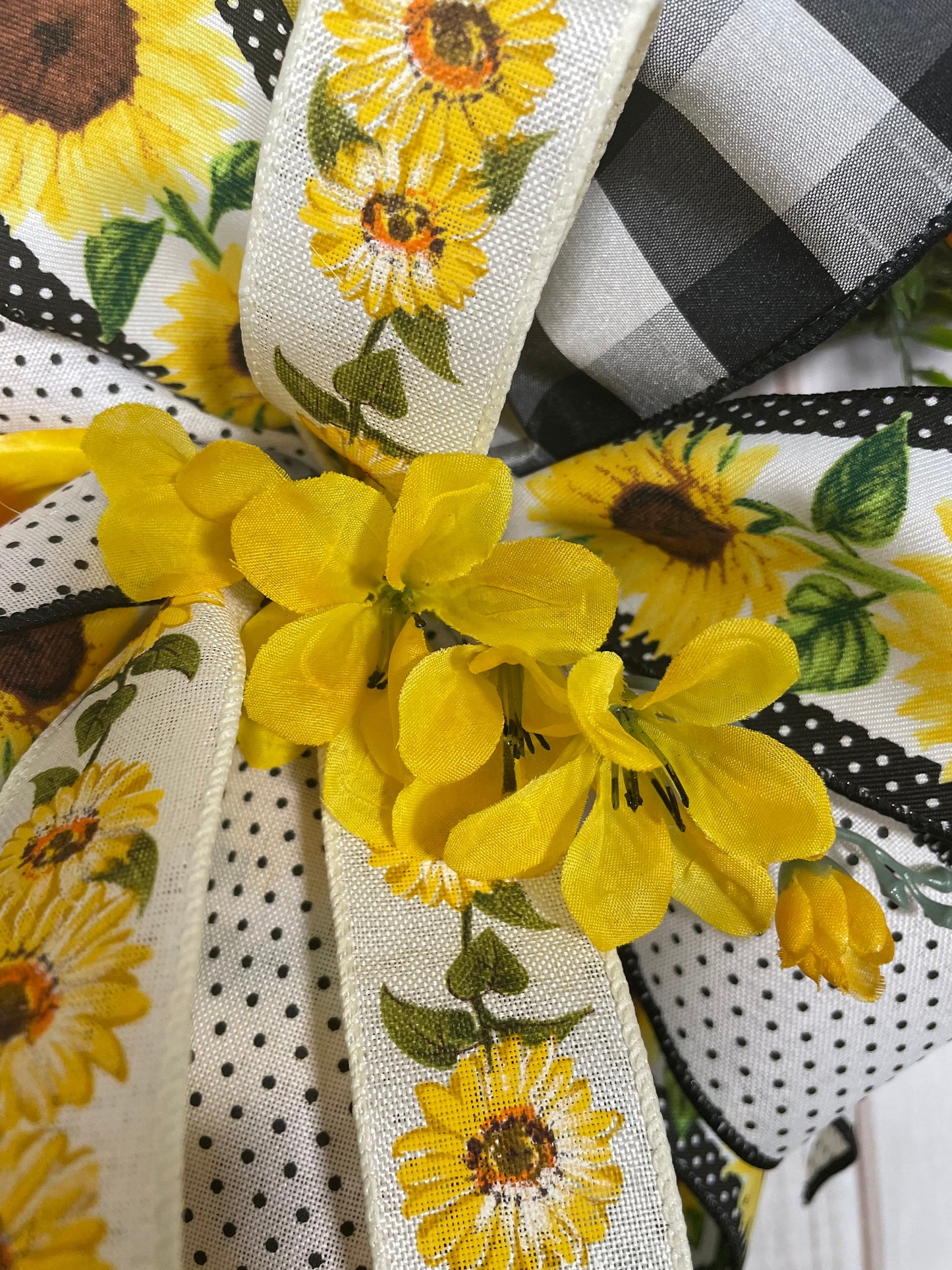 Oval Cheerful Welcome Moss Wreath with Yellow Sunflowers and a Large Butterfly Perfect from Summer to Fall on your Front Door or Porch