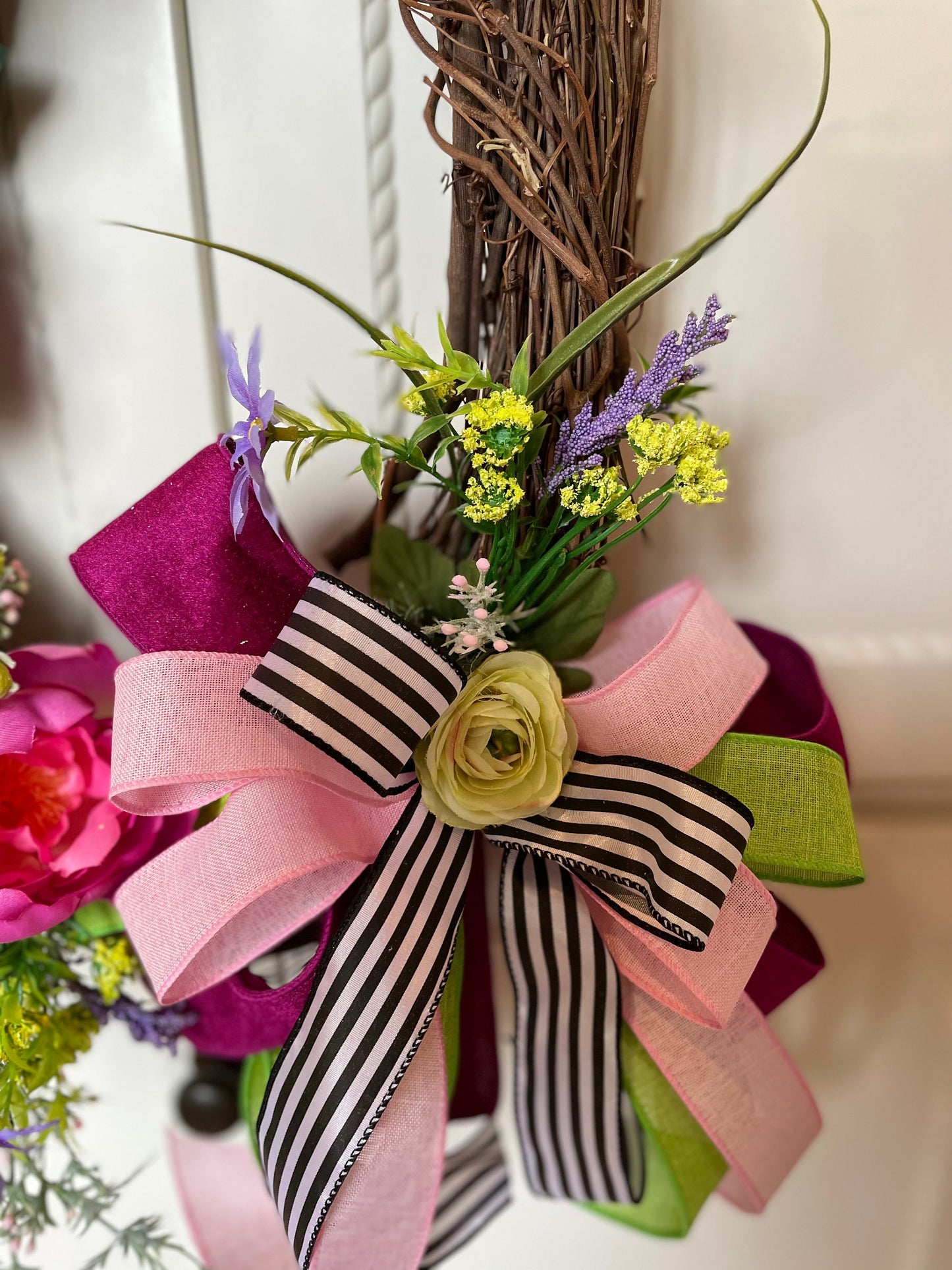 Oval Summer or Spring Front Door Wreath is also good for Everyday use and makes Welcoming Porch Decor