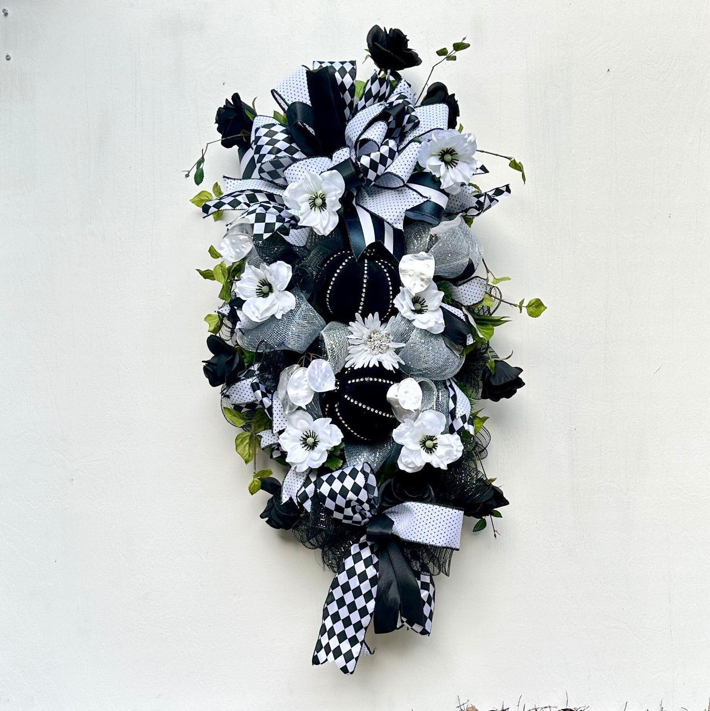 Halloween bling front door wreath, Thanksgiving gift, Fall pumpkin decor, Glam Harvest decor, Autumn mantle decor, Halloween party decor.