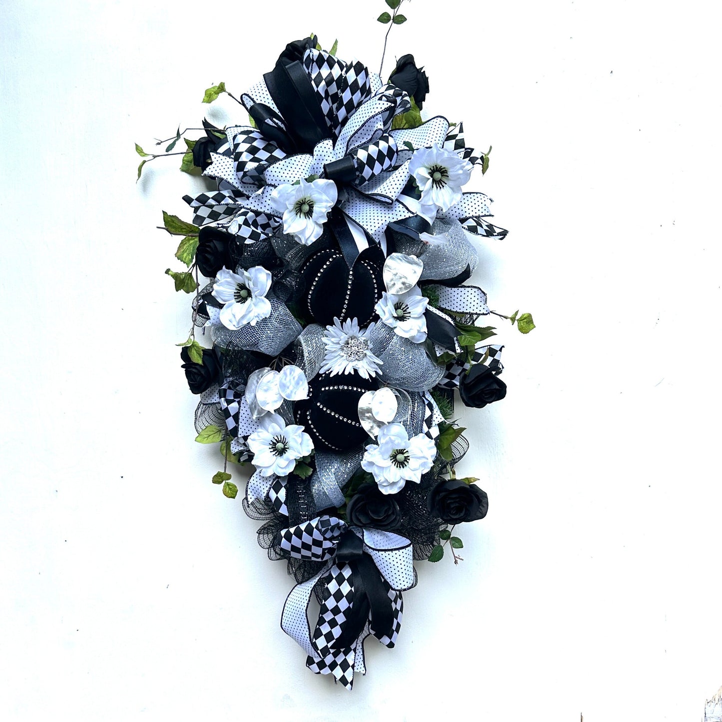 Halloween bling front door wreath, Thanksgiving gift, Fall pumpkin decor, Glam Harvest decor, Autumn mantle decor, Halloween party decor.