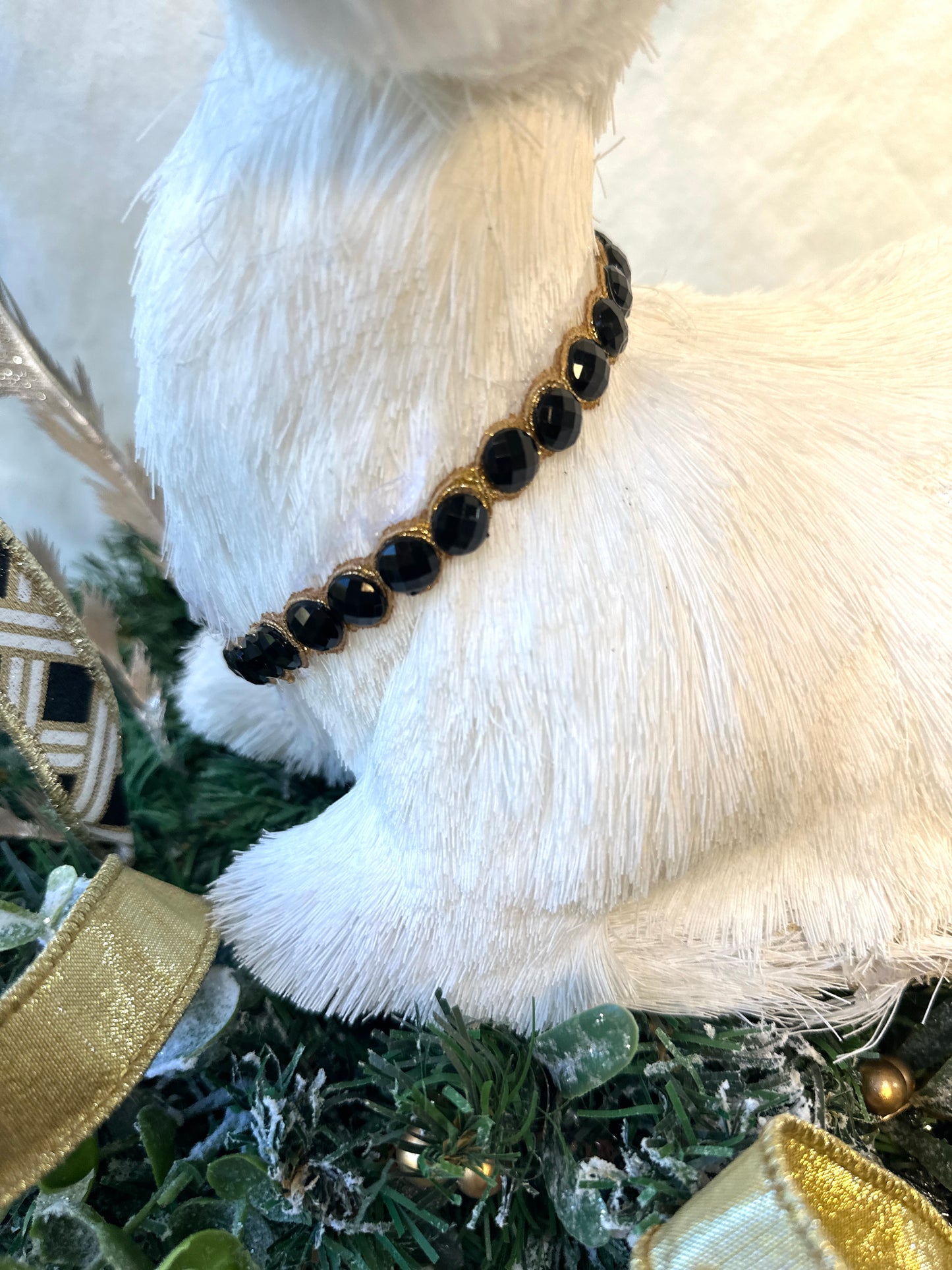 Elegant 3-Piece Christmas Mantle Set — Silver, Gold & Black Holiday Decor with White Deer | No Nails Required