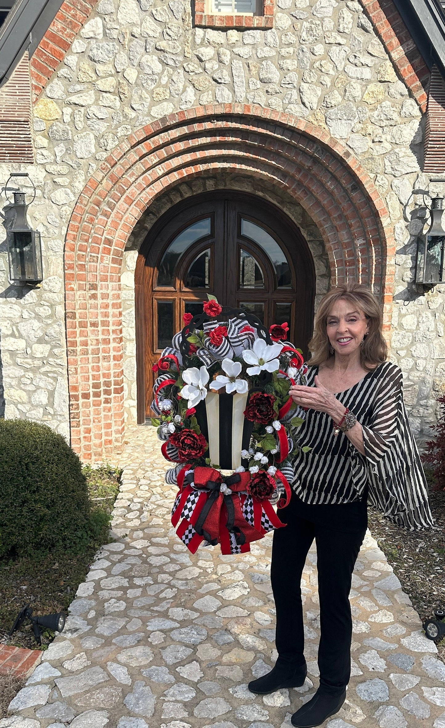 Floral spring basket front door wreath is a perfect gift for mother's day or summer wreath or everyday