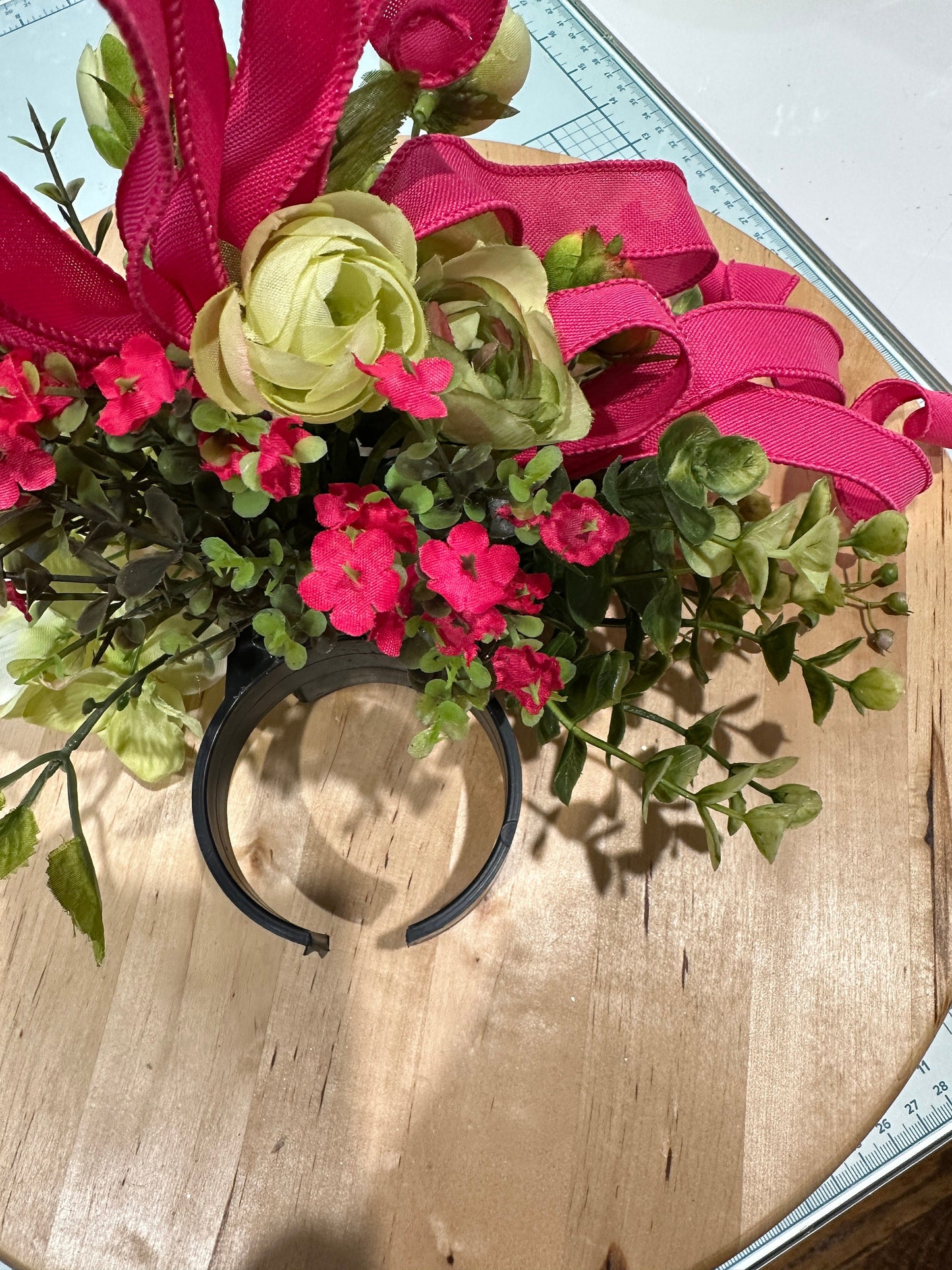 Romantic floral wine bottle bouquet for hostess gift, housewarming, party idea, client gift, Christmas gift or wine accessory.