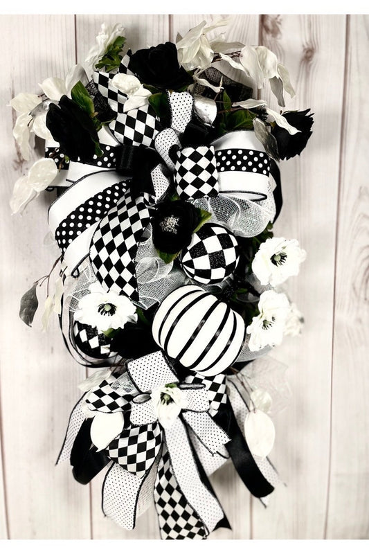 Pumpkin home decor, Thanksgiving gift, Harvest Porch wreath, Halloween Swag for Front Door, Autumn Decoration, Fall Party Decor