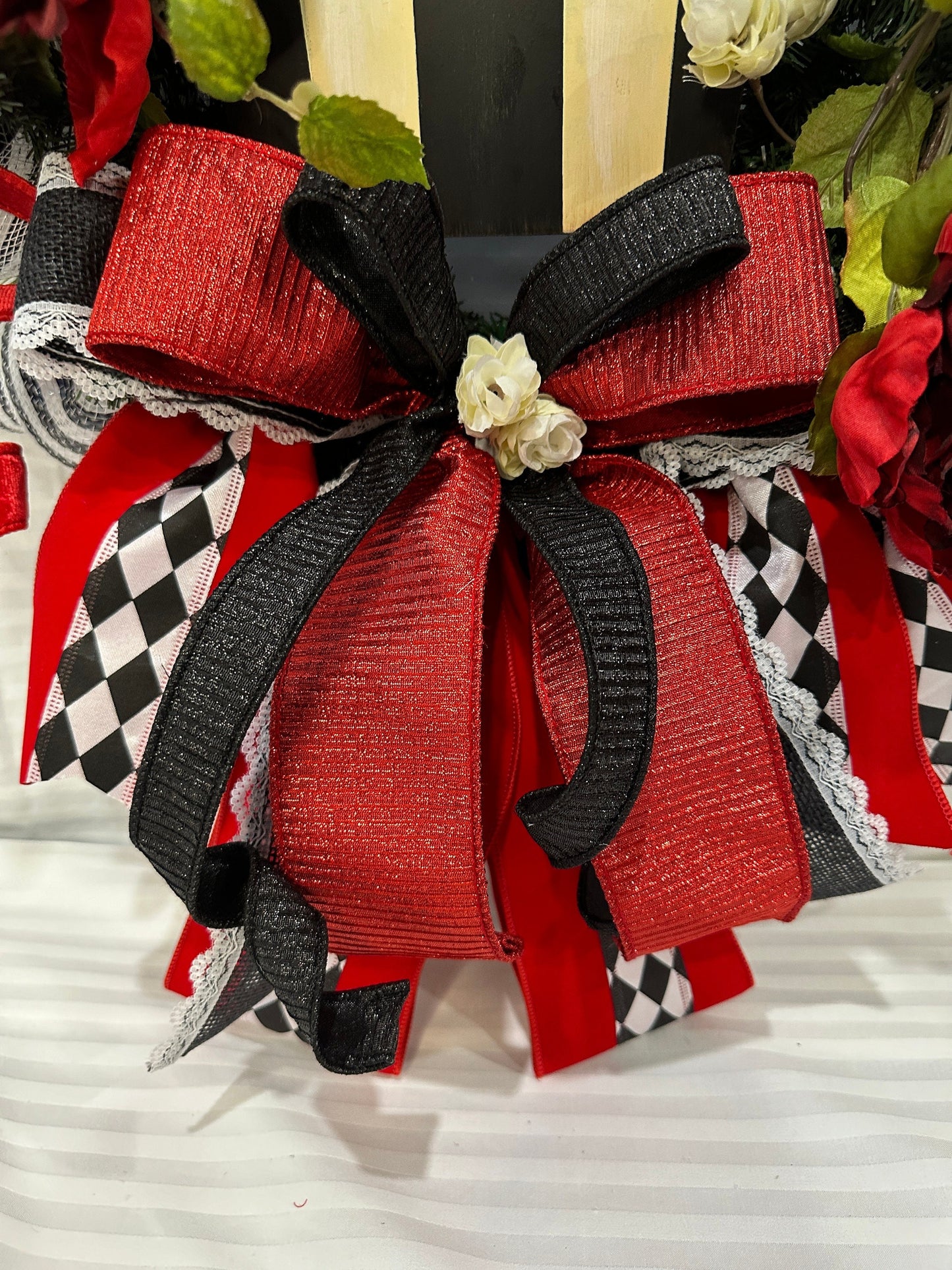 Floral spring basket front door wreath is a perfect gift for mother's day or summer wreath or everyday