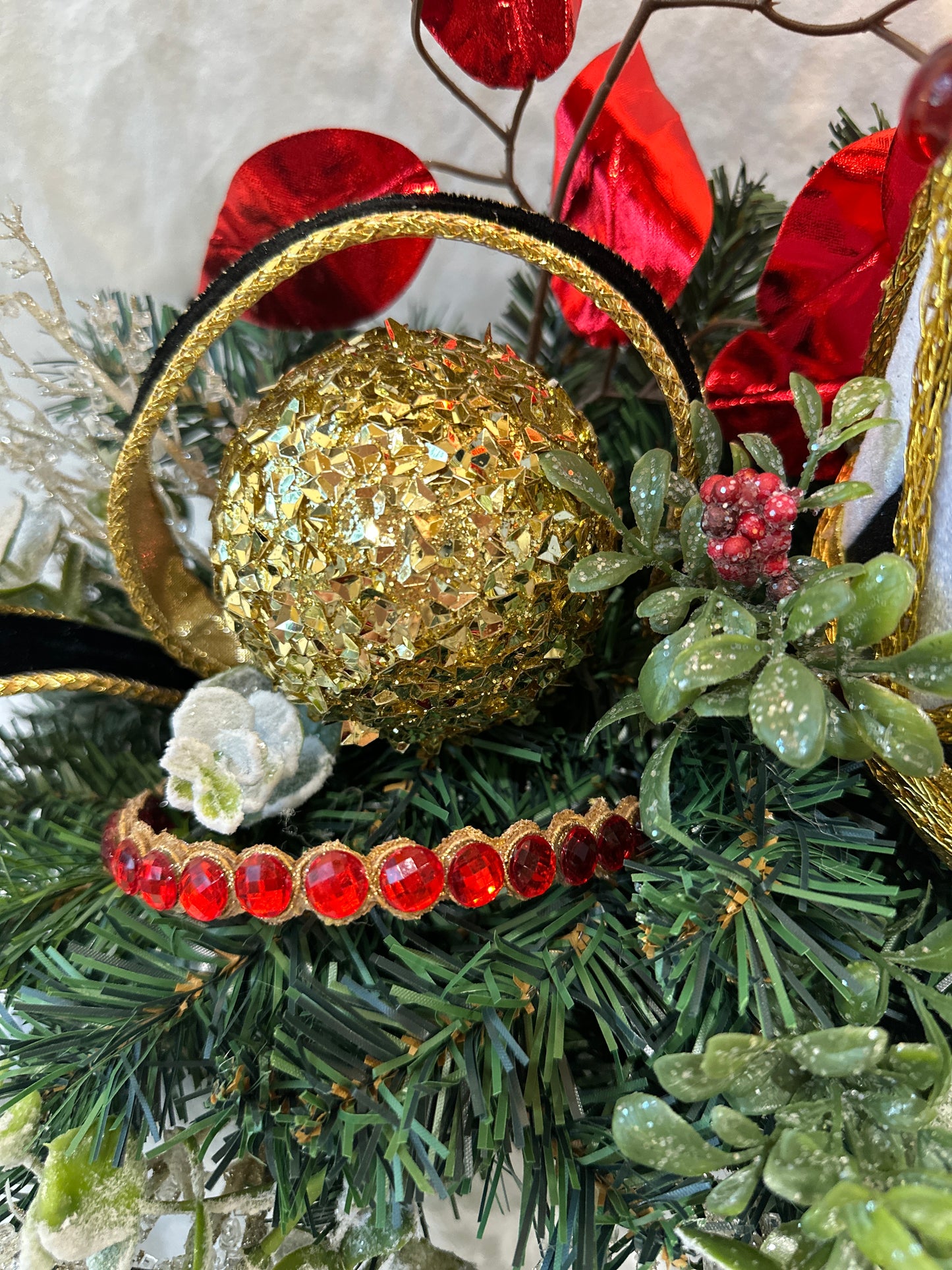 3 Piece No Hang Black, Red and White Nutcracker Christmas Mantle Decor with Harlequin Ribbon, Nutcracker Jeweled Hat & Nutcracker Drums