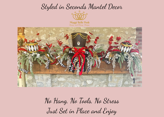 3-Piece Nutcracker Mantel Decor Set – Luxury Red Gold Black