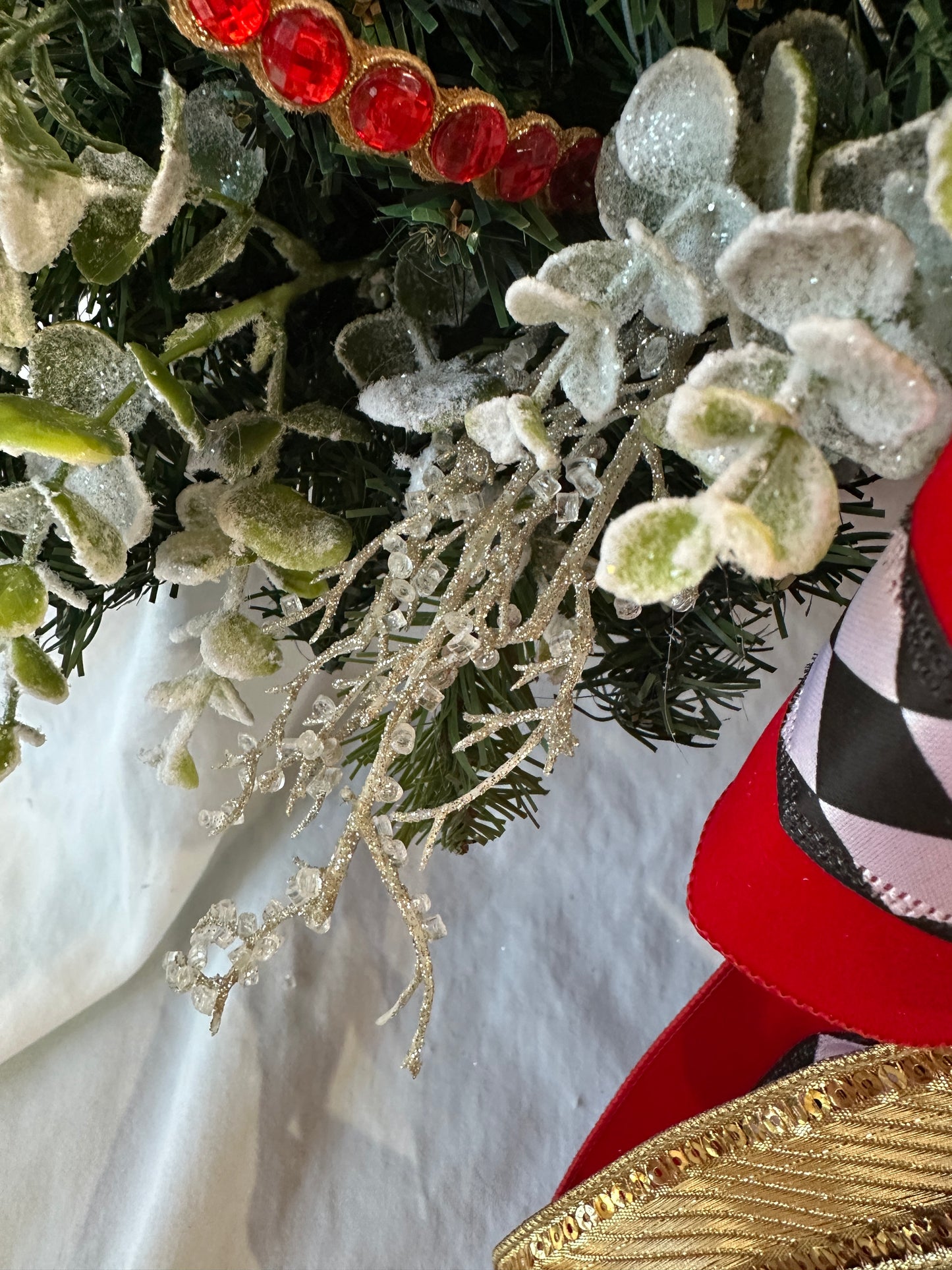 3 Piece No Hang Black, Red and White Nutcracker Christmas Mantle Decor with Harlequin Ribbon, Nutcracker Jeweled Hat & Nutcracker Drums