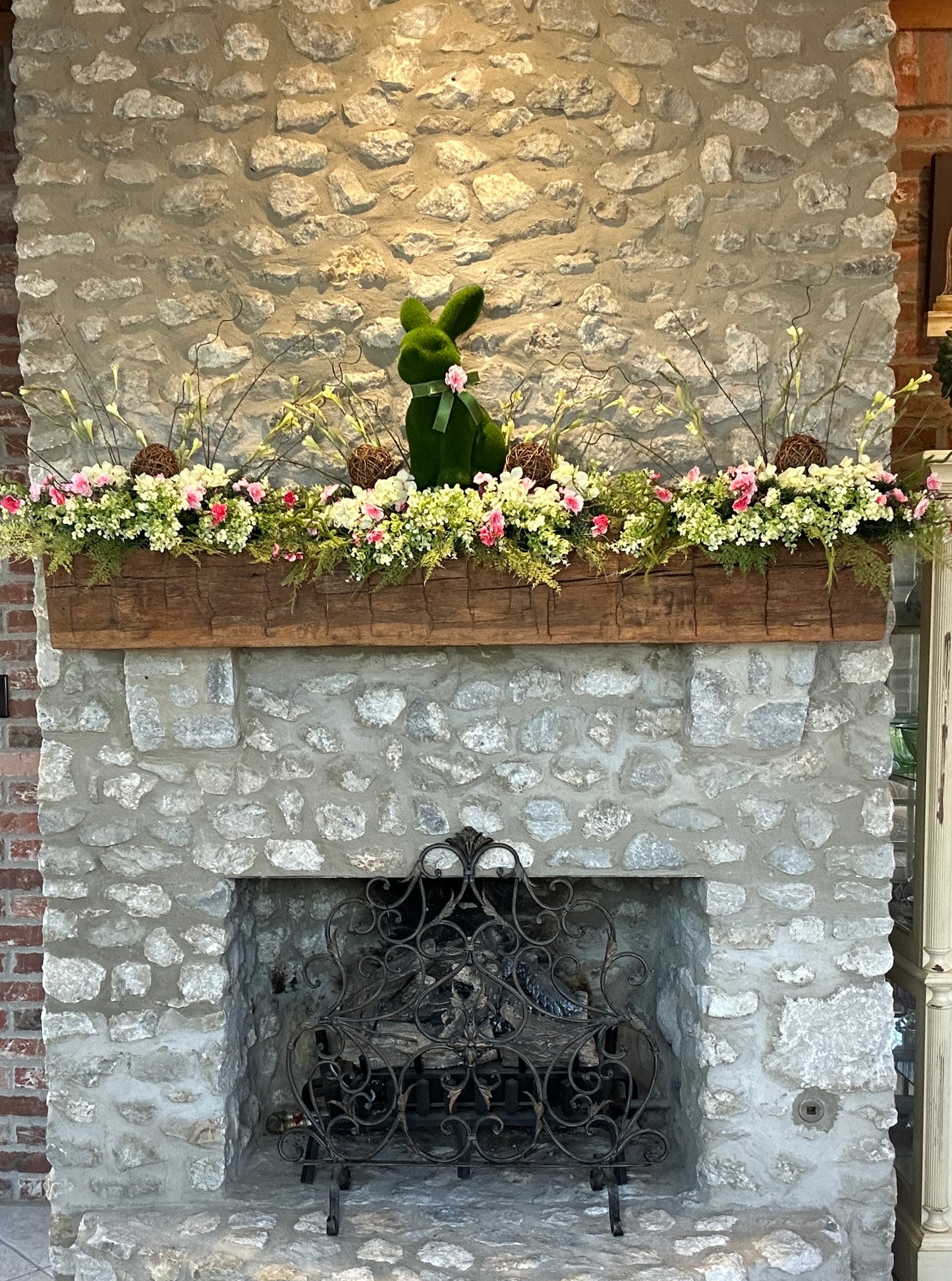 Styled in Seconds™ Designer Spring Mantel Styling Set – 3 Piece Easter Bunny Fireplace Collection