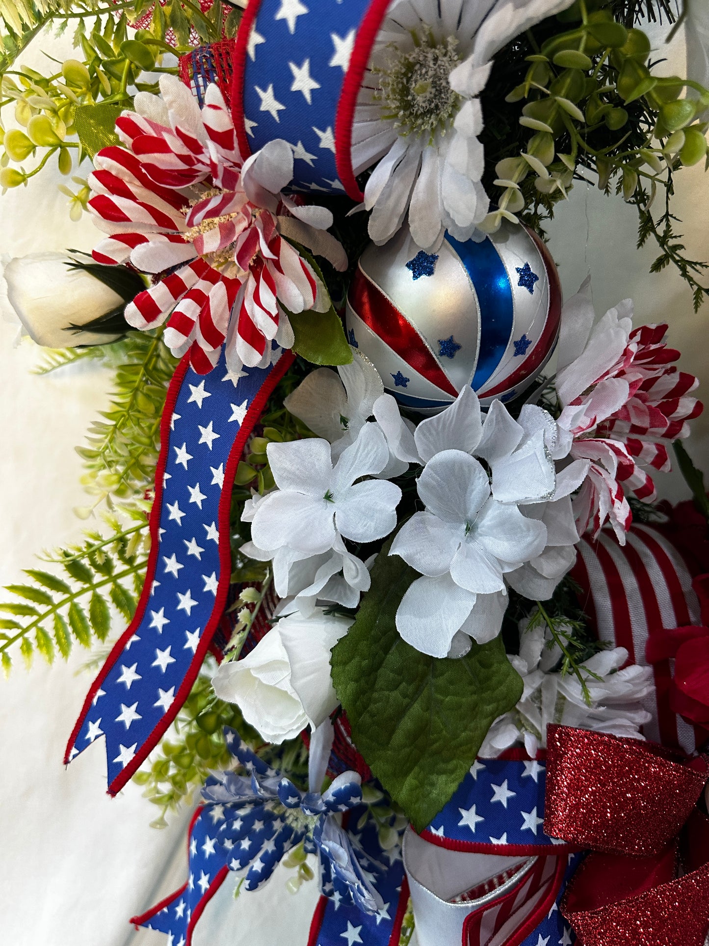Patriotic Wreath for America’s 250th Birthday | Red, White & Blue Front Door Decor