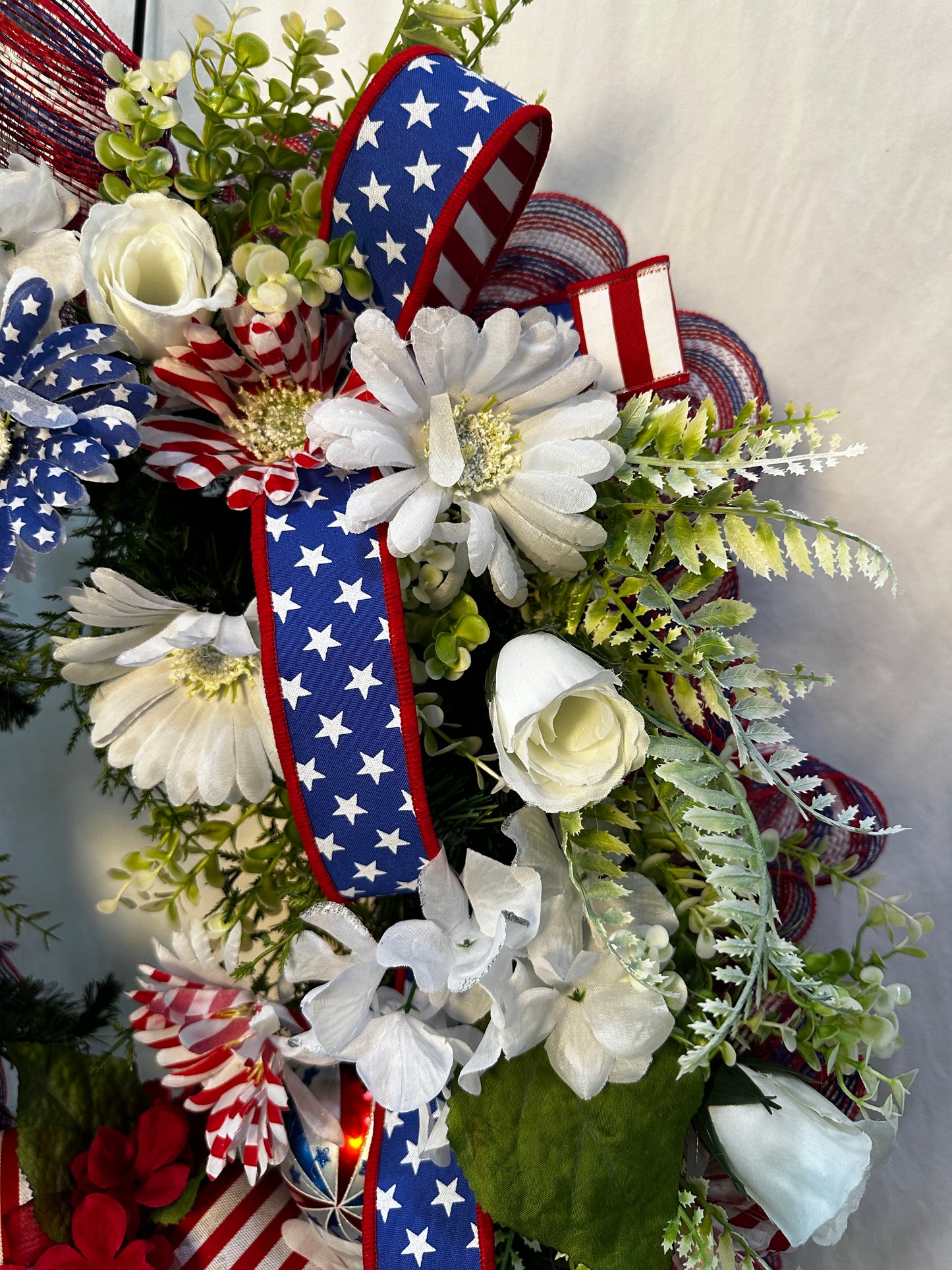 Patriotic Wreath for America’s 250th Birthday | Red, White & Blue Front Door Decor