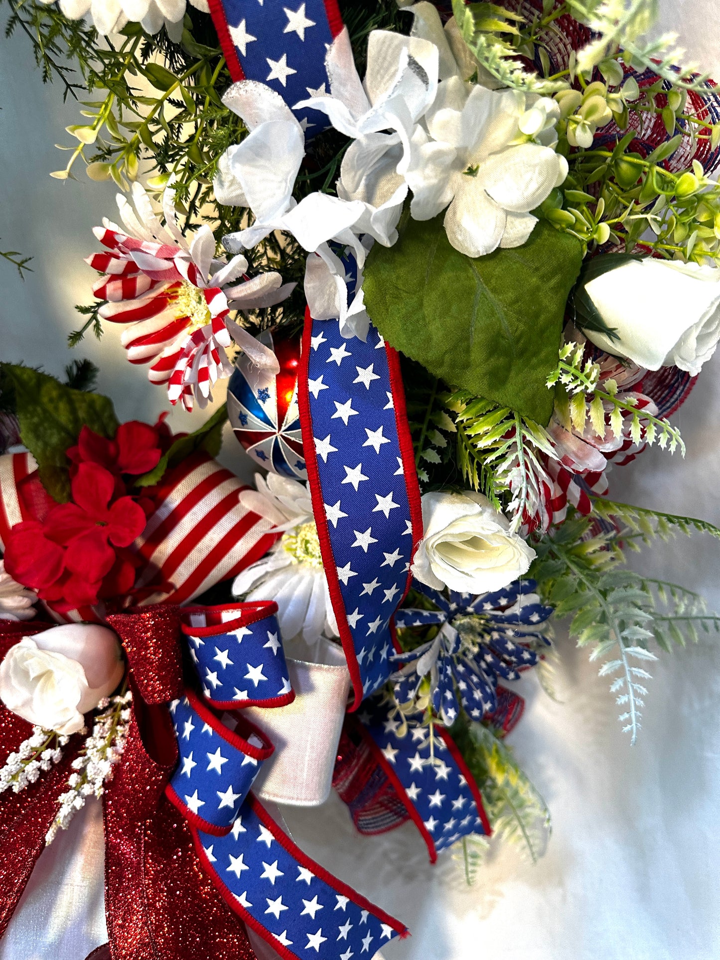 Patriotic Wreath for America’s 250th Birthday | Red, White & Blue Front Door Decor