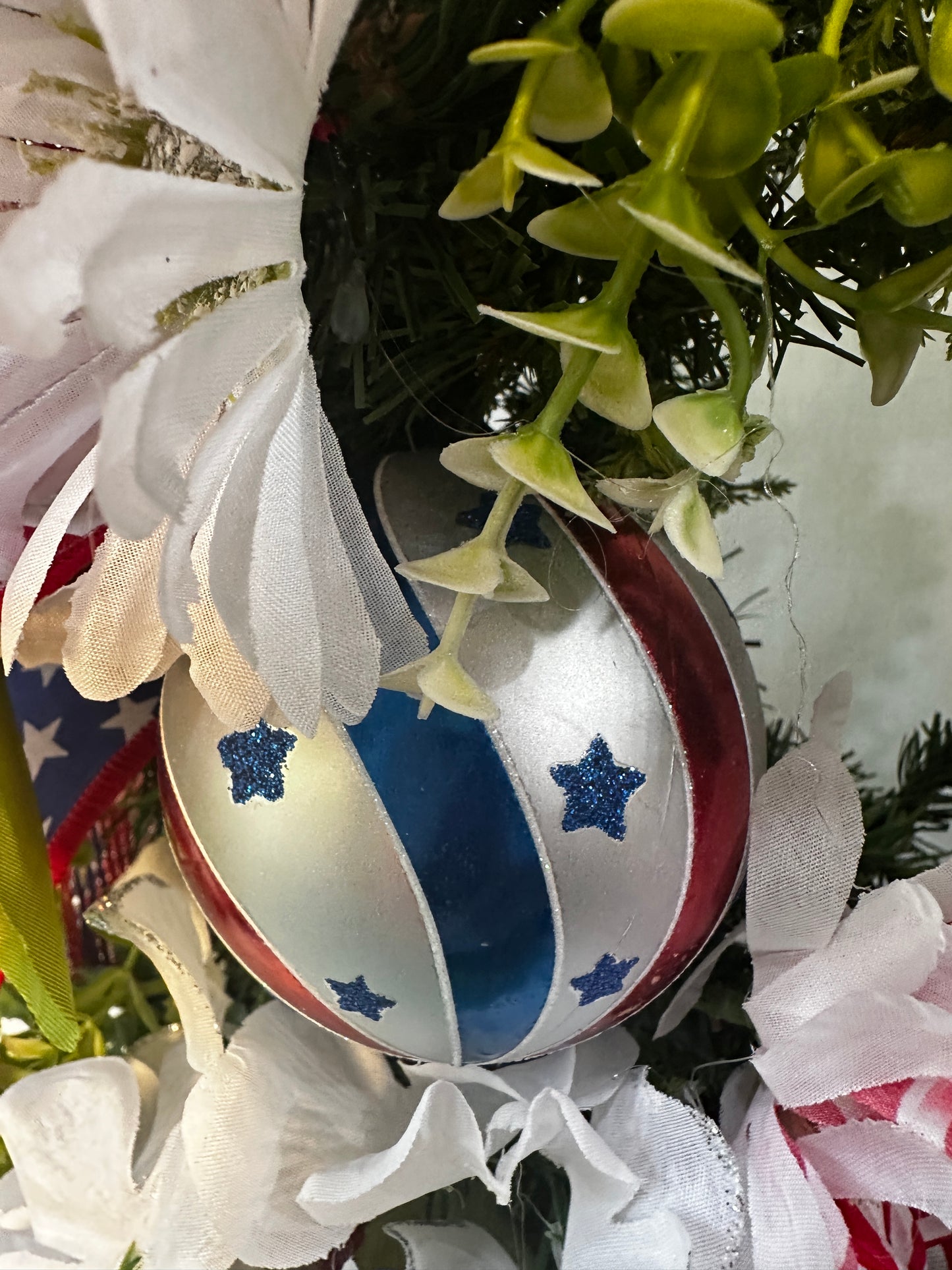 Patriotic Wreath for America’s 250th Birthday | Red, White & Blue Front Door Decor