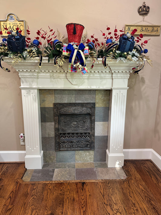 3-Piece No-Hang Christmas Mantel Decor Set, Faux Greenery