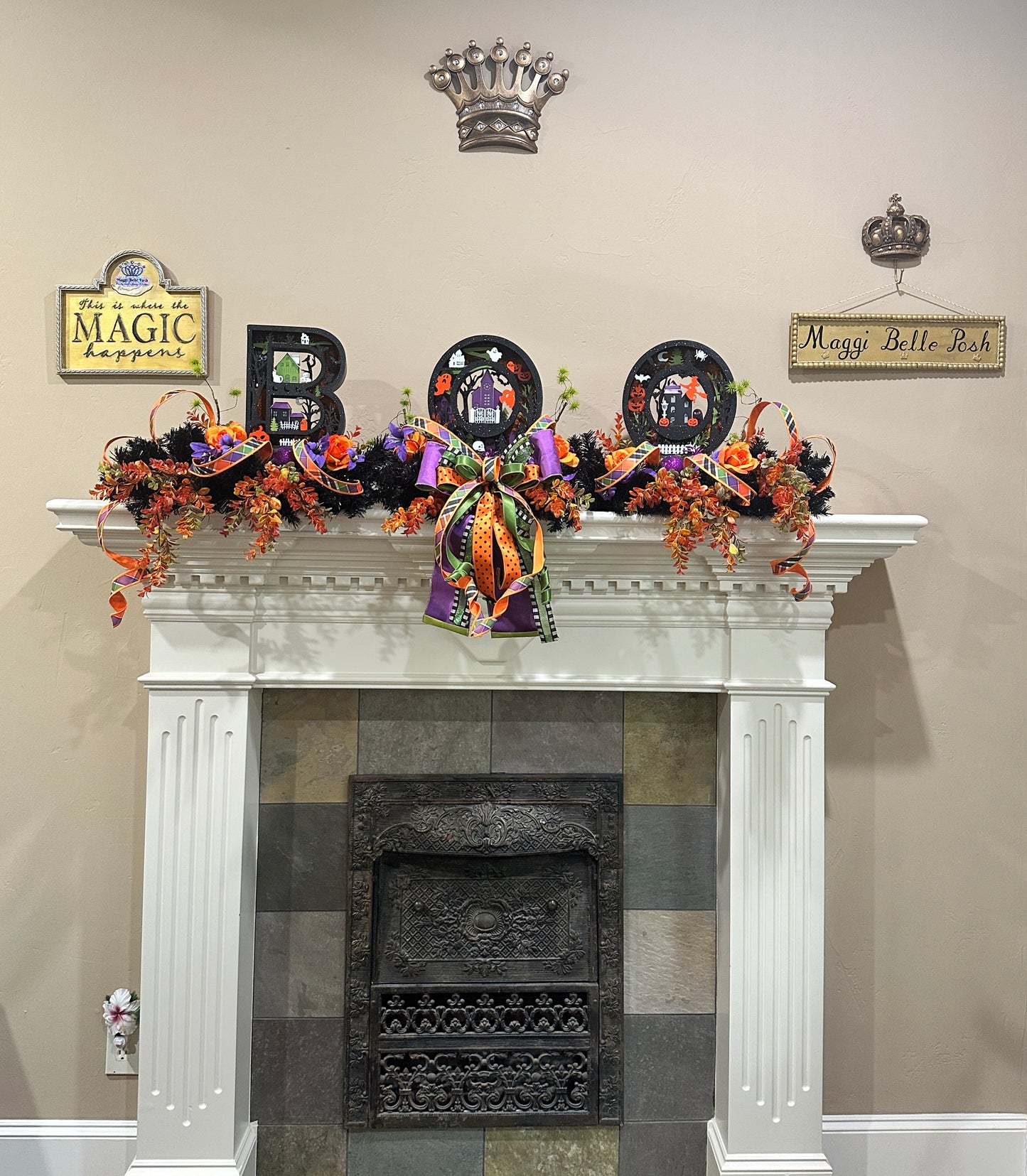 Lighted BOO Halloween Mantel Decor Set – 3D Village Display