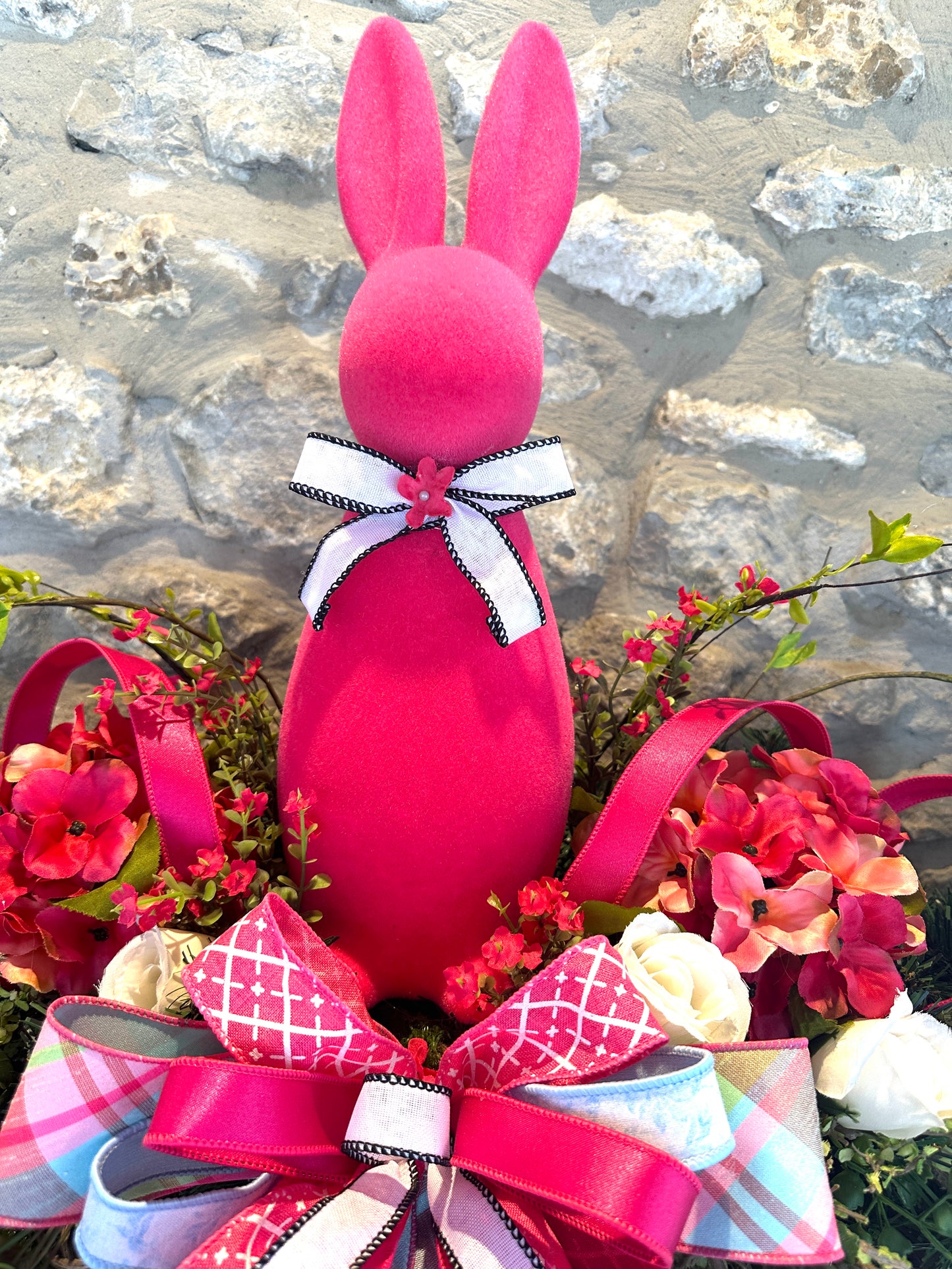 Styled in Seconds™ Easter Mantel Decor – 3 Piece Bunny Spring Mantel Set | No Hanging Required