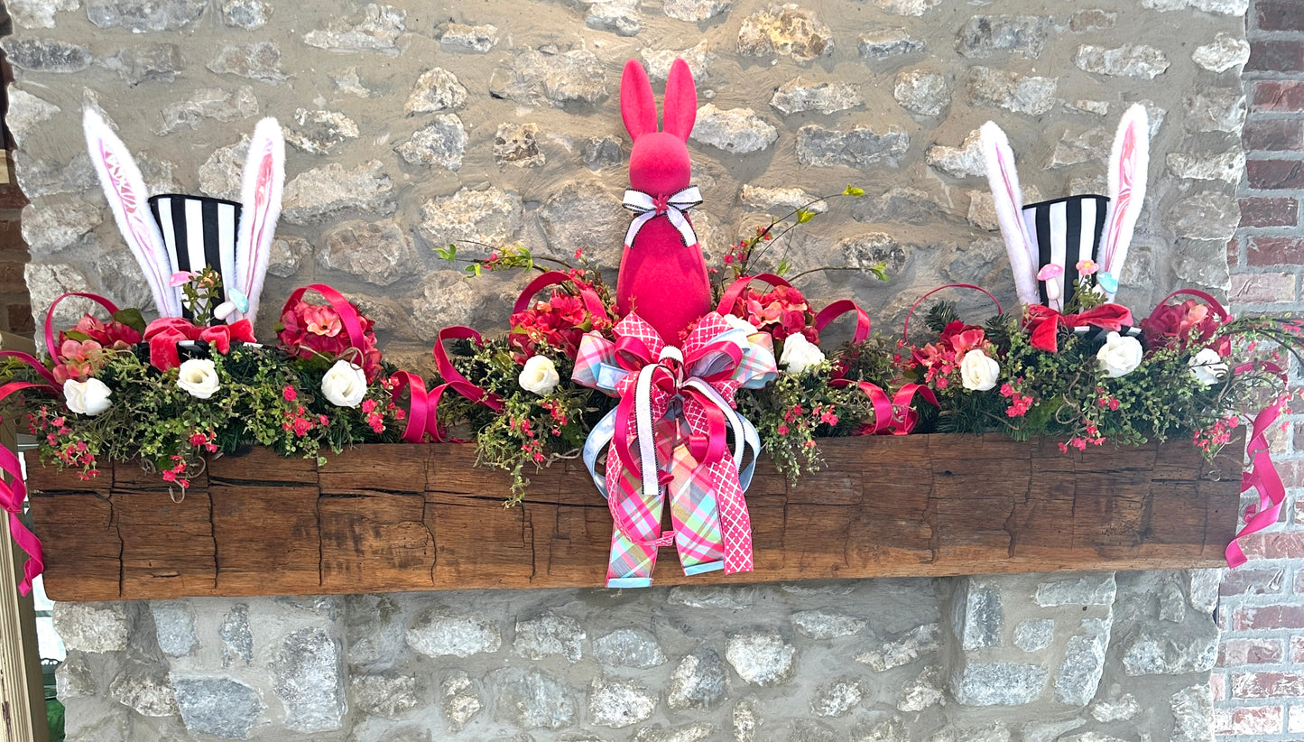 Styled in Seconds™ Easter Mantel Decor – 3 Piece Bunny Spring Mantel Set | No Hanging Required