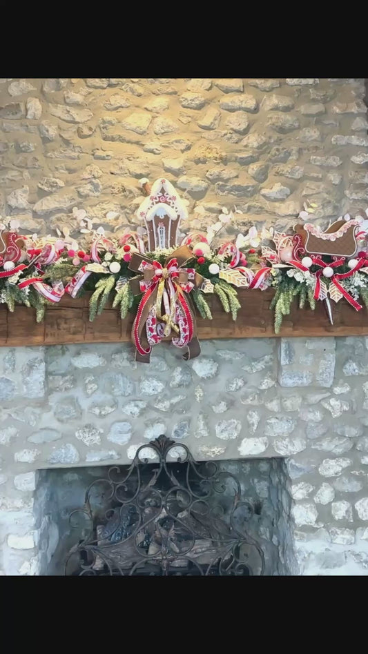 Bring your Christmas mantel to life with this Styled in Seconds™  Christmas mantel decor set—a freestanding, no-hang holiday mantel display.