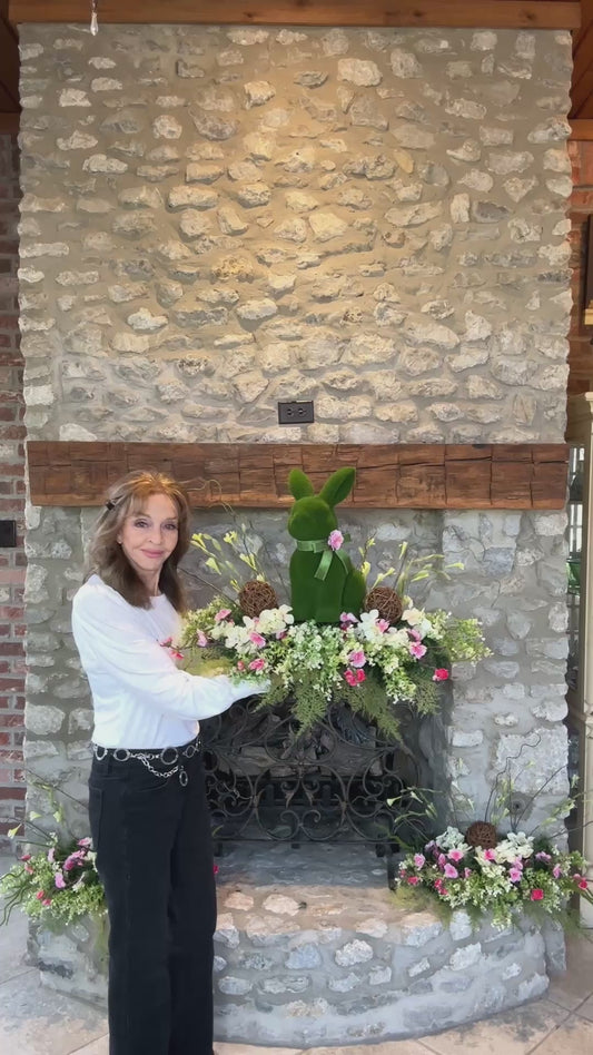 Styled in Seconds™ Designer Spring Mantel Styling Set – 3 Piece Easter Bunny Fireplace Collection