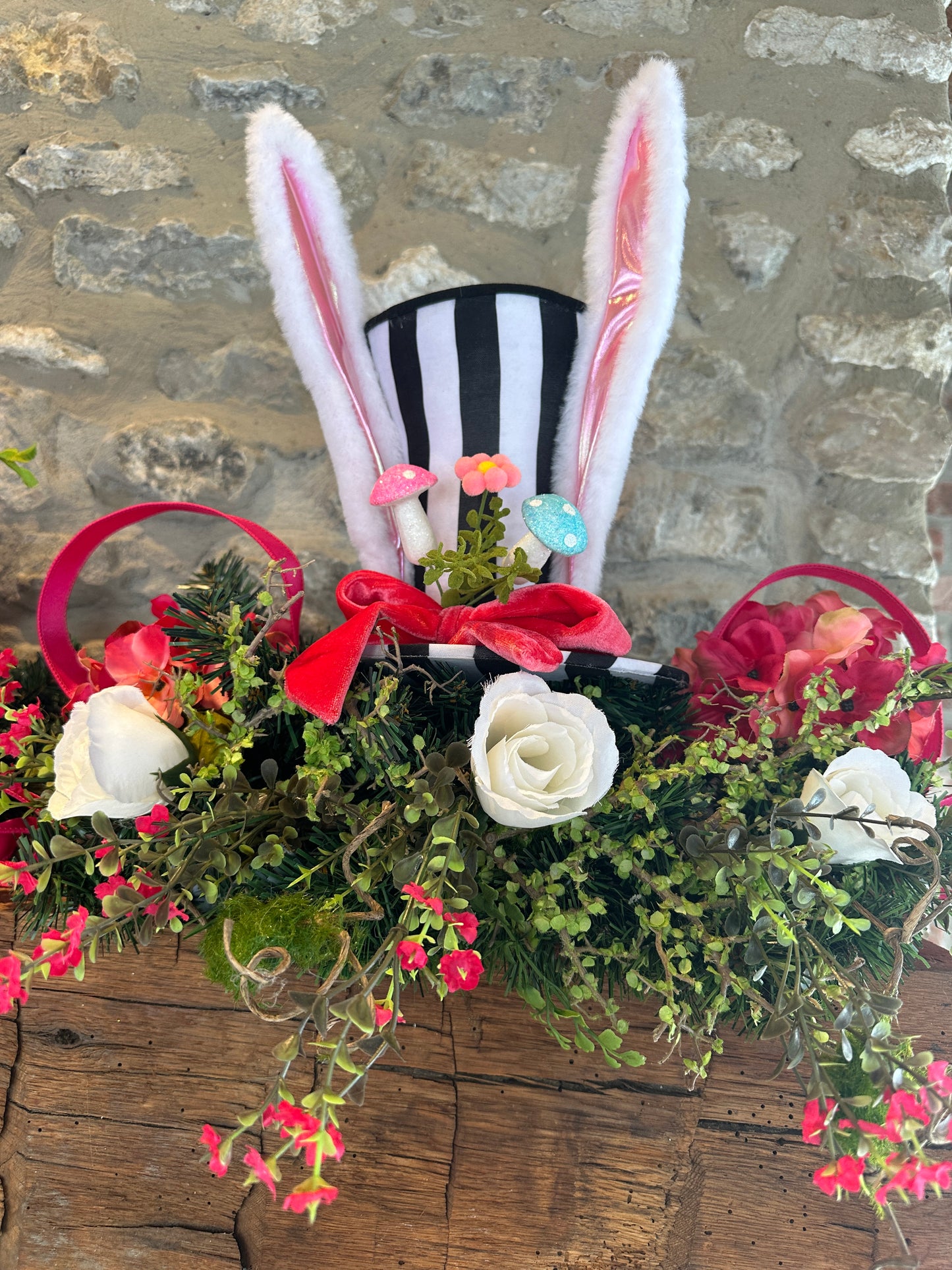 Styled in Seconds™ Easter Mantel Decor – 3 Piece Bunny Spring Mantel Set | No Hanging Required